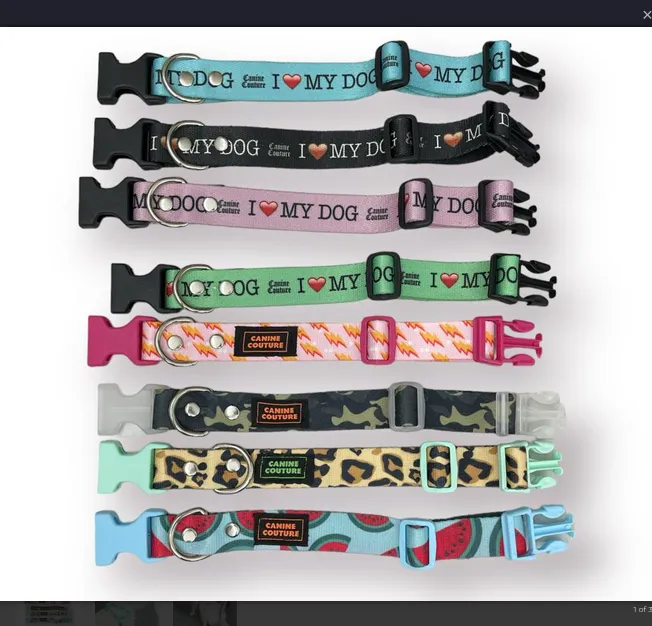 COLLAR REGULABLE POLIESTER CANINE COUTURE TODOS