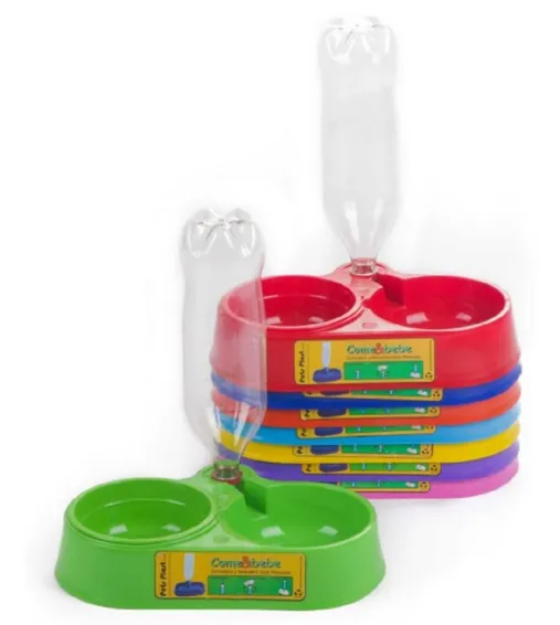 COMEDERO PLASTICO DOBLE BOTELLA