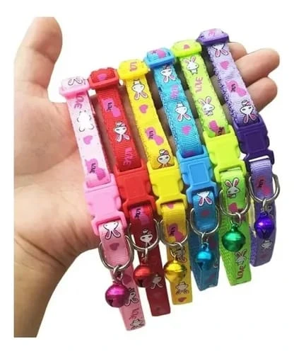 COLLAR GATO ESTAMPADO CONEJO COLORES