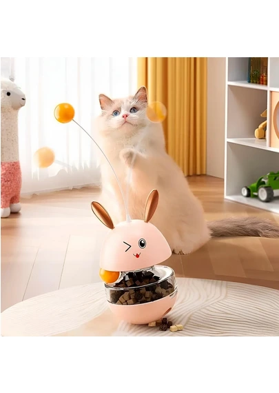 JUGUETE VAIVEN CONEJO DISPENSADOR DE ALIMENTO 9*28CM