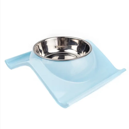 [25805] COMEDERO ELAVADO ACERO INOXIDABLE BASE ANTI VUELCO INDIVIDUAL COLORES