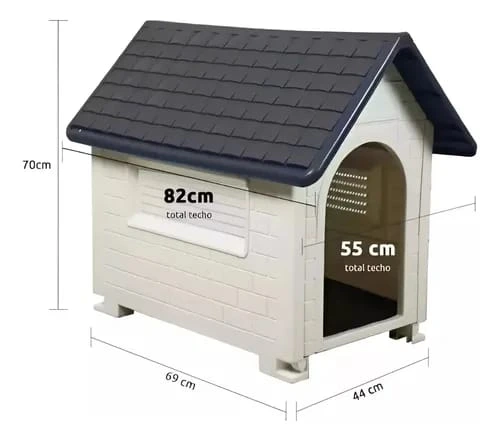 [26032] CASA MEDIANA CON CERCO BLANCO 70x69x44CM