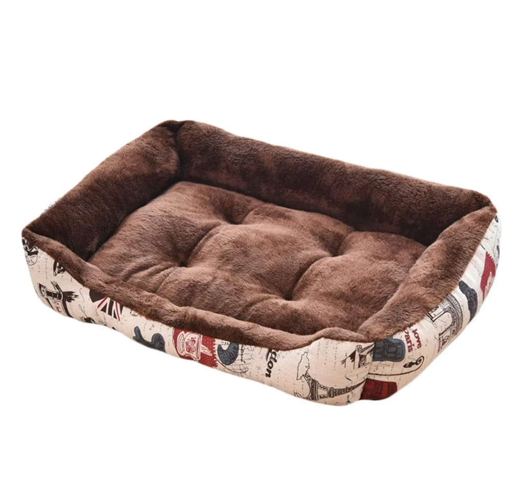 [26403] CAMA PATRON ANIMALES COLORIDOS BASE ANTIDESLIZANTE 65X55X16CM
