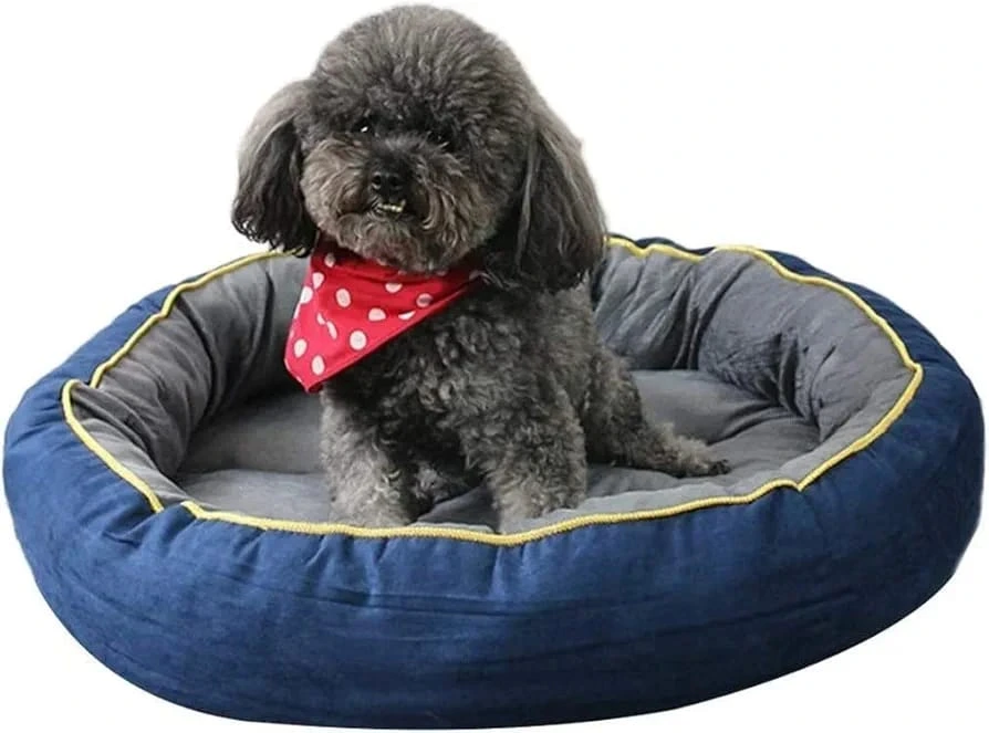 [26347] CAMA REDONDA LAZYPET AZUL GRIS L
