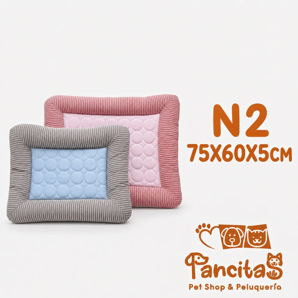 [26411] CAMA COLCHONETA FINA BASE ANTIDESLIZANTE RAYAS CIRCULOS N2 75X60X5CM