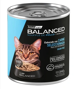 [13-2072] VITAL CAN BALANCED LATA CAT SOUFFLE POLLO 340GR