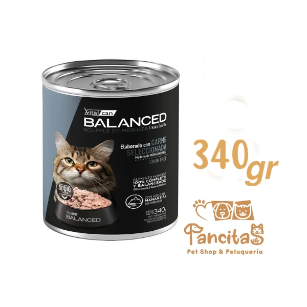 VITAL CAN BALANCED LATA CAT SENIOR SOUFFLE MERLUZA 340GR
