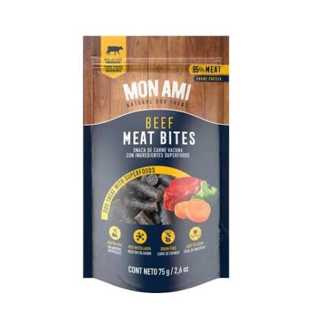 MON AMI SNACKS MEAT BITES BEEF 75G