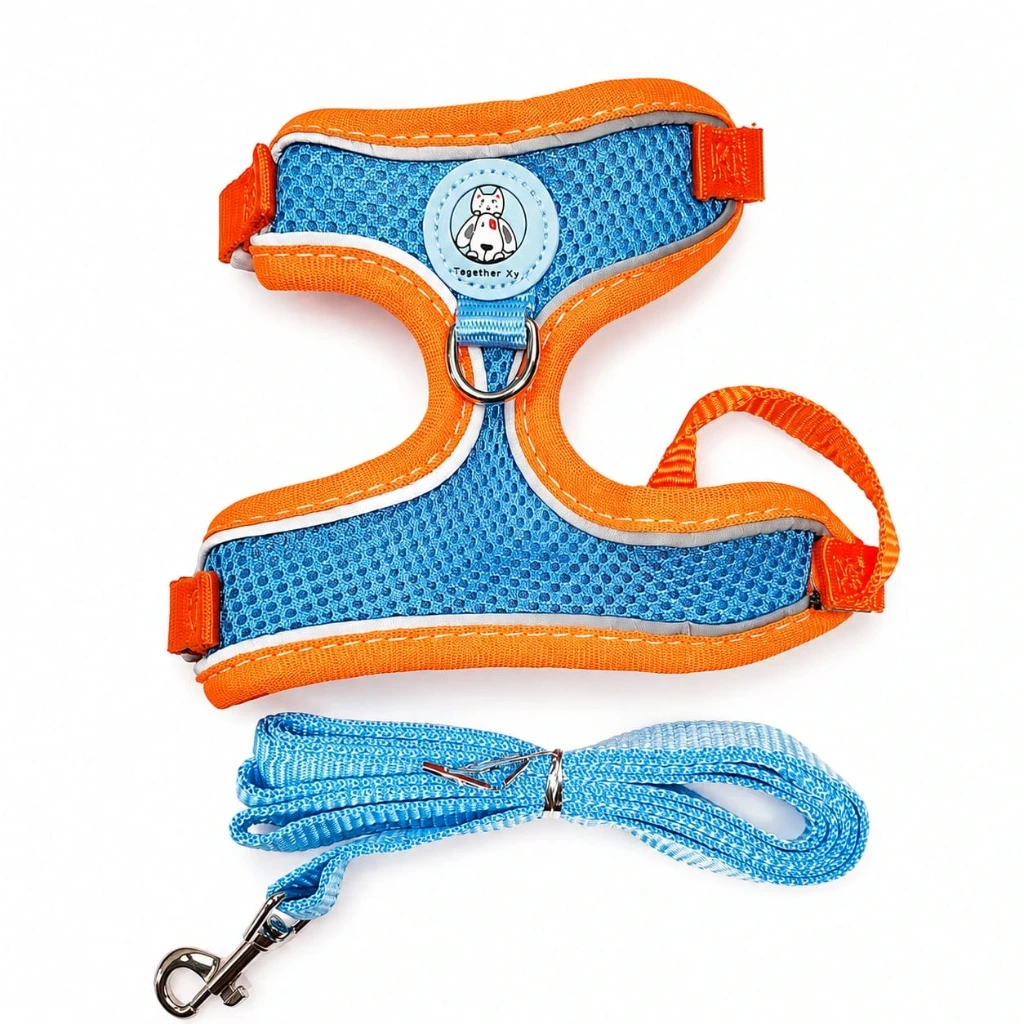 [26449] CONJUNTO ARNES Y CORREA PERRO/GATO RESPIRABLE FLUOR (S)
