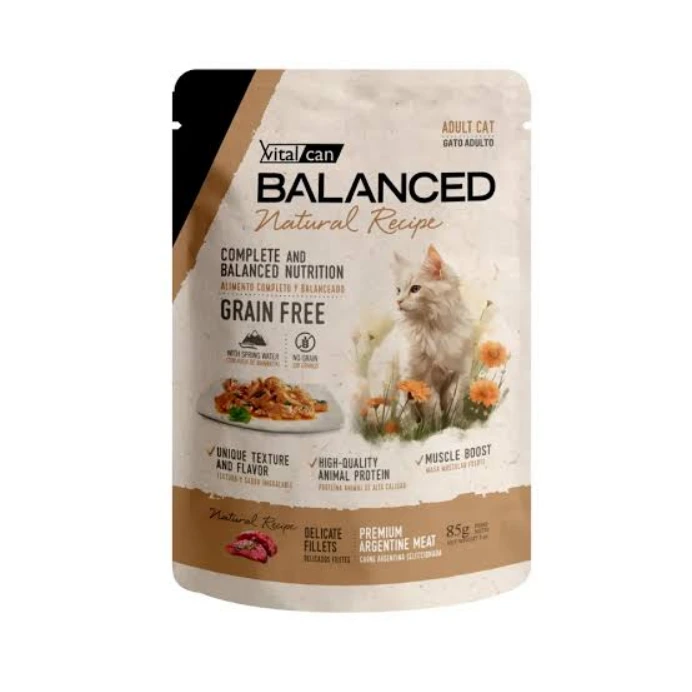 BALANCED POUCH GATO ADULTO CARNE ARGENTINA 85GR PROMO 5+1