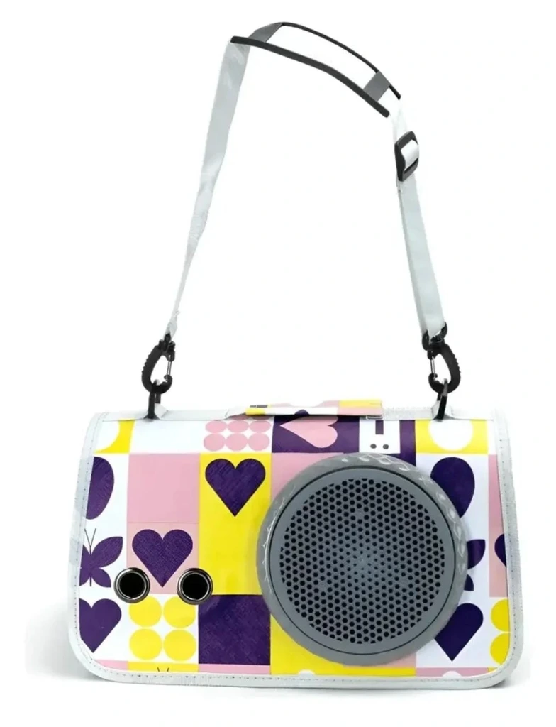 [24479] BOLSO TRANSPORTADOR SPORT RIGIDO CUADROS FLORES VISOR 35X30X27CM
