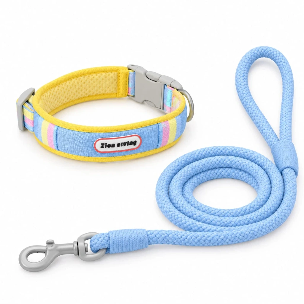 [26482] CONJUNTO COLLAR Y CORREA PERRO/GATO RESPIRABLE SOFT
