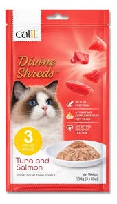 CATIT DIVINE SHREDS 180GR 3 SOBRES TUNA Y KANIKAMA