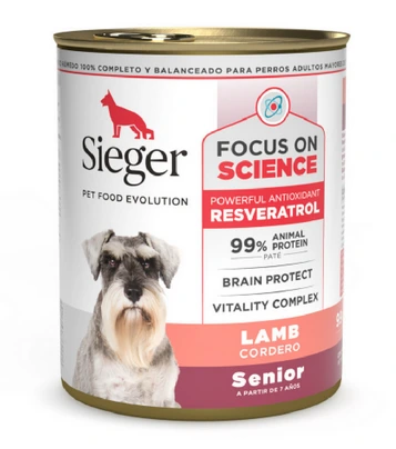 [411] SIEGER DOG DERMA CORDERO SENIOR LATA 340GR