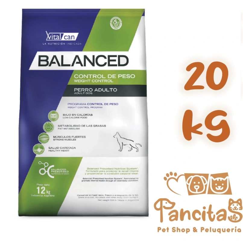 [31733] VITAL CAN BALANCED  DOG ADULT CONTROL DE PESO 20KG PROMO