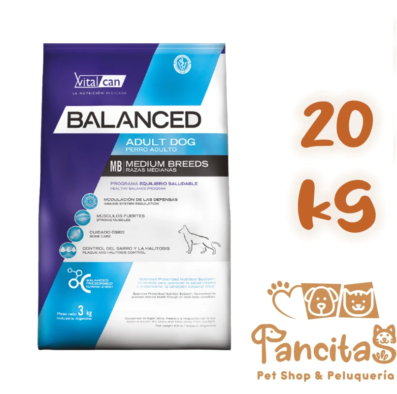 VITAL CAN BALANCED DOG ADULT MEDIUM 20KG PROMO