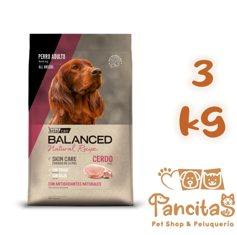 [VC] VITAL CAN BALANCED NATURAL RECIPE DOG CERDO Y ARROZ 3KG