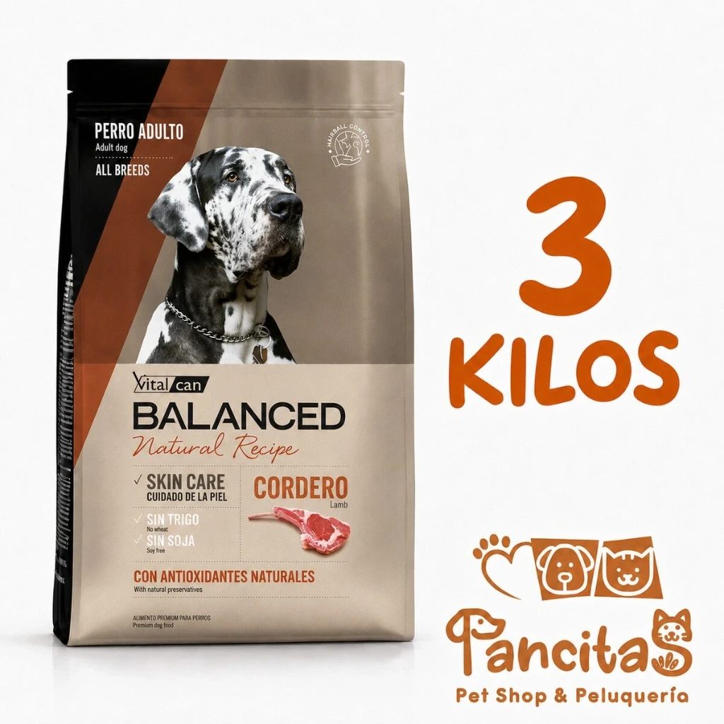 VITAL CAN BALANCED DOG NATURAL RECIPE CORDERO 3KG