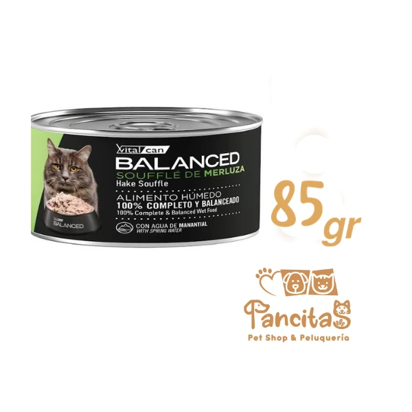 VITAL CAN BALANCED LATA CAT CASTRADO SOUFFLE MERLUZA 85gr
