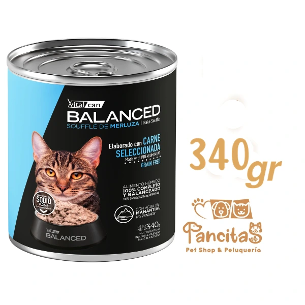 VITAL CAN BALANCED LATA CAT SOUFFLE MERLUZA 340GR
