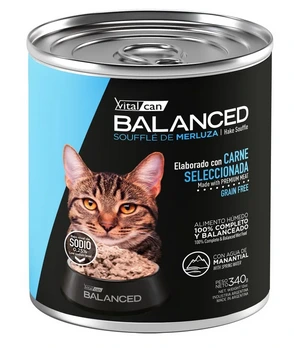 VITAL CAN BALANCED LATA CAT SOUFFLE MERLUZA 340GR