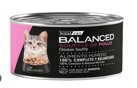 [013-2062] VITAL CAN BALANCED LATA CAT KITTEN SOUFFLE POLLO 85gr