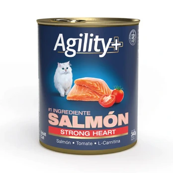 [449] AGILITY+ CAT LATA ALIMENTO HUMEDO SALMON STRONG HEART 340GR