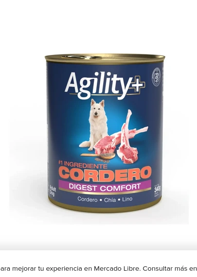 [449] AGILITY+ DOG LATA ALIMENTO HUMEDO CORDERO DIGEST CONFORT 340GR