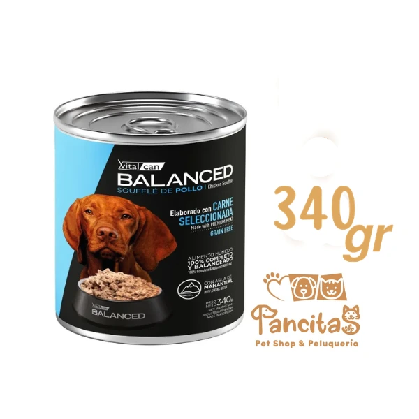 VITAL CAN BALANCED LATA DOG SOUFFLE POLLOS 340GR