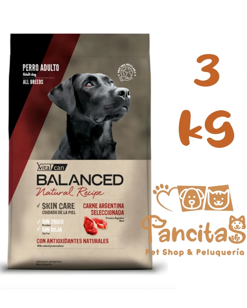 [11930] VITAL CAN BALANCED DOG NATURAL RECIPE CARNE ARGENTINA 3KG
