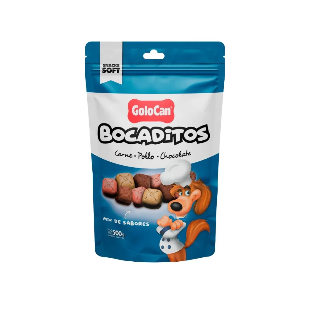 GOLOCAN BOCADITOS SABOR CARNE POLLO CHOCOLATE 500GR