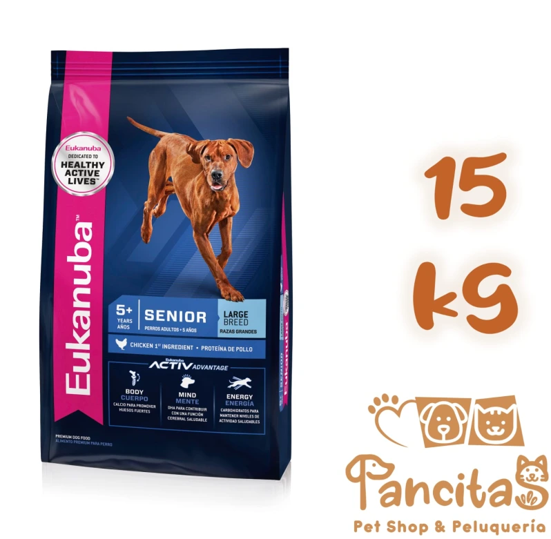 EUKANUBA  SENIOR +7 LARGE 15KG PROMO 50% DE DESCUENTO
