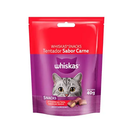 WHISKAS SNACK SABOR CARNE 40Gr PROMO (4+1)