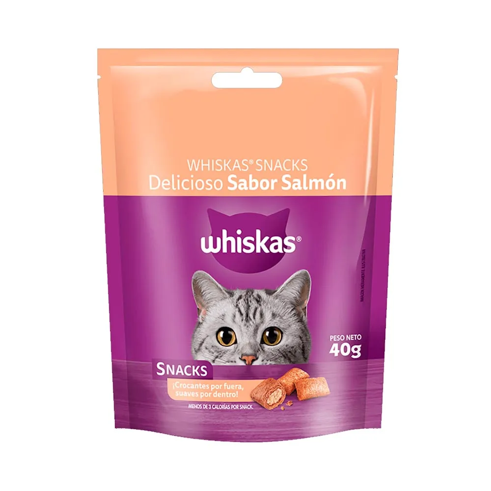 WHISKAS SNACK SABOR SALMON 40 gr PROMO (4+1)