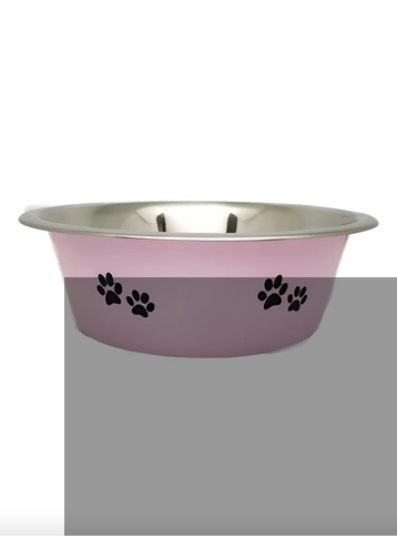 CANCAT COMEDERO ACERO DE COLOR CON BASE DE GOMA MEDIANO