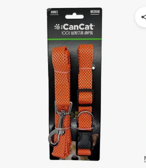 CANCAT CONJUNTO COLLAR CORREA NARANJA M 2x120 CM