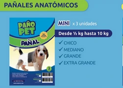 PAÑO PET PAÑAL PACK X3 GRANDE de 1 a 5kg