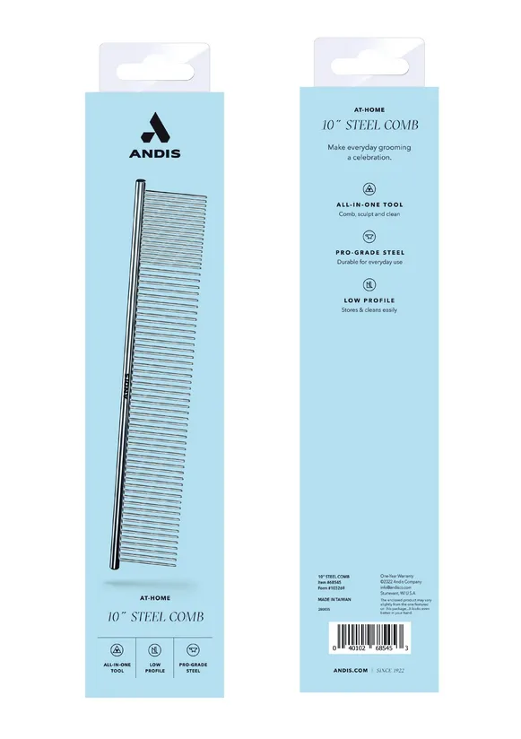 ANDIS PEINE ACERO INOXIDABLE 10" (25 CM)
