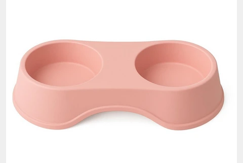 [25320] COMEDERO DOBLE ELAVADO COLOR LISO 37X20