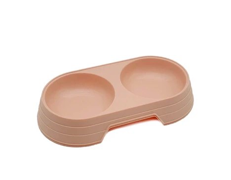 COMEDERO DOBLE PLASTICO ELAVADO COLOR LISO 37X20