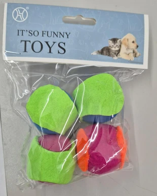 [25099] JUGUETE GATO / PELOTA TELA x4