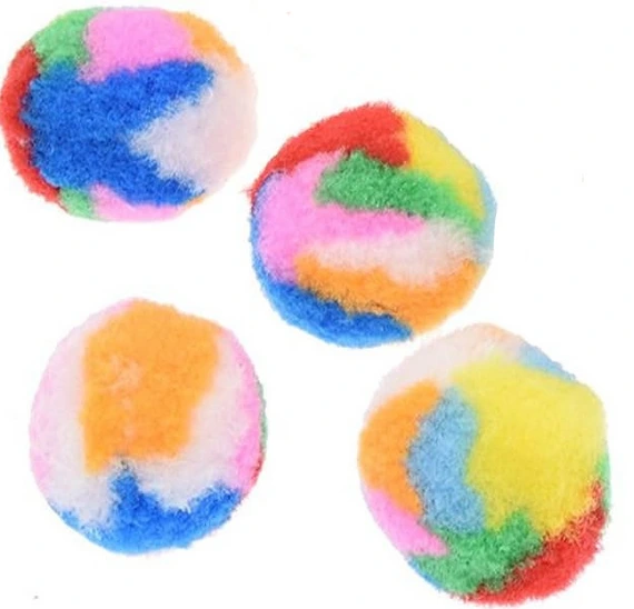 JUGUETE GATO / POMPON PACK X4