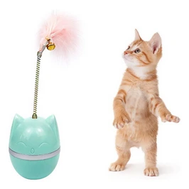 JUGUETE VAIVEN FORMA GATO RESORTE PLUMA
