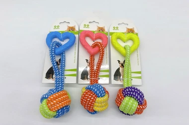 PELOTA SOGA TRENZADA CON CORAZON GOMA