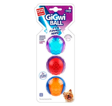 GIGWI BALL SQUEAK SMALL PACK X3