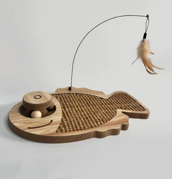 [24356] JUGUETE GATO BASE RASCADOR PEZ INTERACTIVO 36x26x30