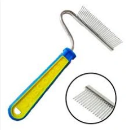 [9125] RASTRILLO PEINE DE ACERO INOX. CON MANGO DE GOMA