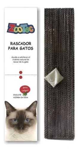 ZOOTEC RASCADOR DE CARTON CON ESTUCHE Y HIERBA GATERA